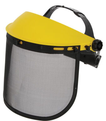 Visera de protección con malla de acero