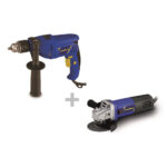KIT AMOLADORA ELECTRICA GOODYEAR 750W 115 + TALADRO PERCUTOR 600W 220 50H